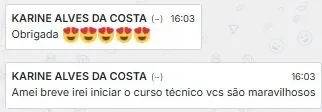 Print da publicação original de Karine Alves da Costa