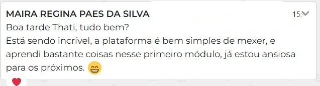 Print da publicação original de Maira Regina Paes da Silva